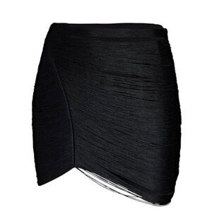 NWT Jonathan Simkhai Black Rylan Fringed Mini Skirt - size 10